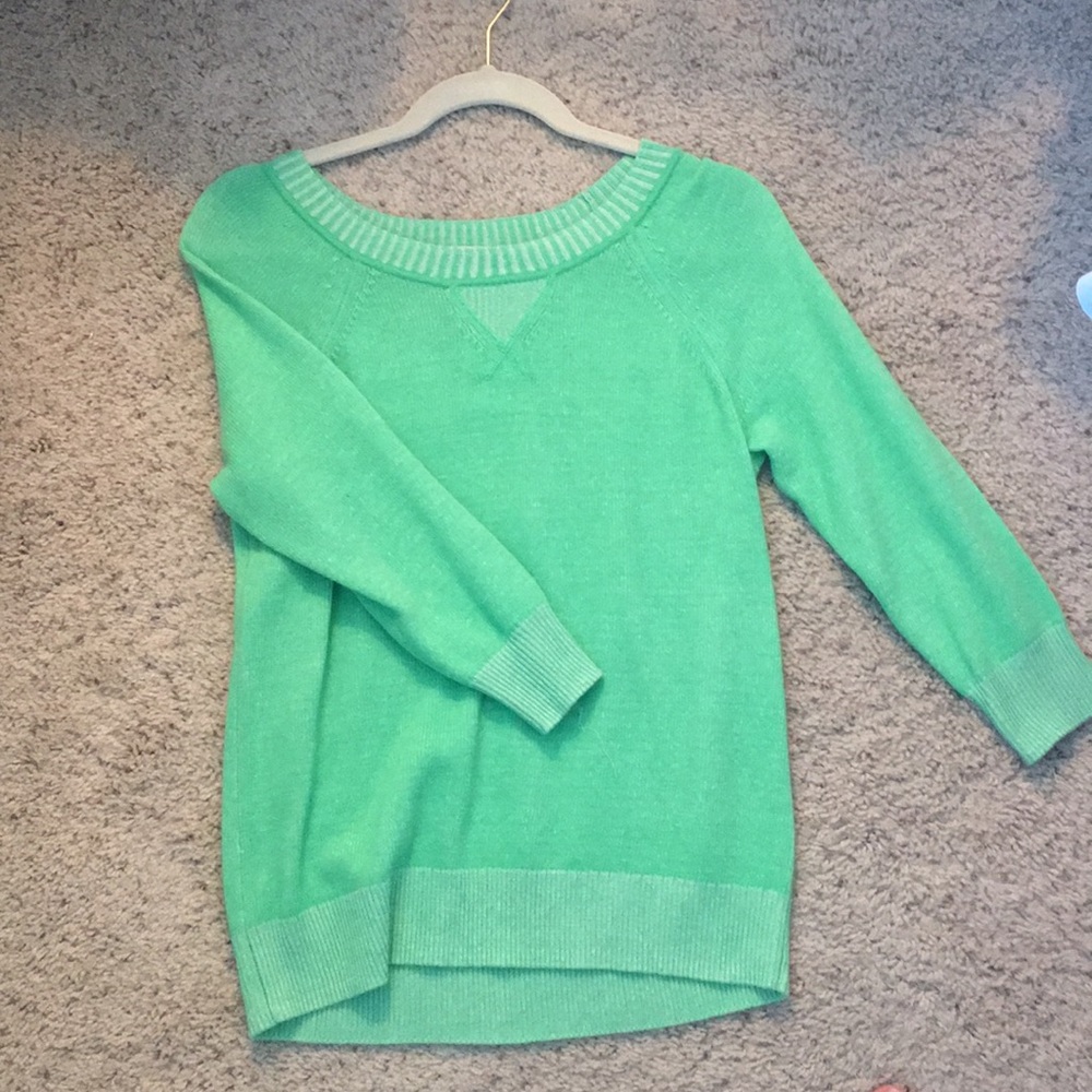 Lime Green Merino Wool Sweater- J. Crew Factory